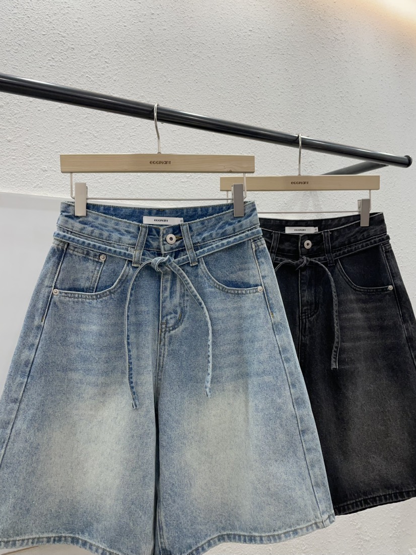 EGGPLANT東大門直郵女士新品熱賣職業真品時尚短褲含腰繩EGGPLANT短褲