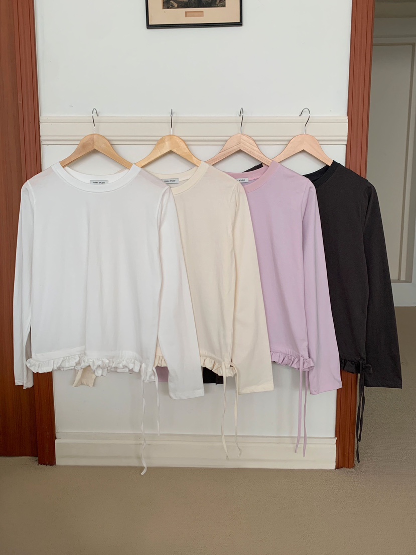 FORMSTUDIO韓國代購女士新品休閑真品推薦熱賣人氣長袖T恤FORMSTUDIO長袖T恤圖色3左三色