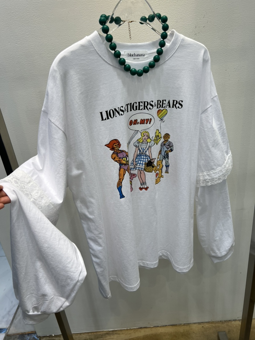 BLUE BANANA韓國代購女士新品26春夏長袖T恤不含項鏈假兩件BLUE BANANA長袖T恤圖色1