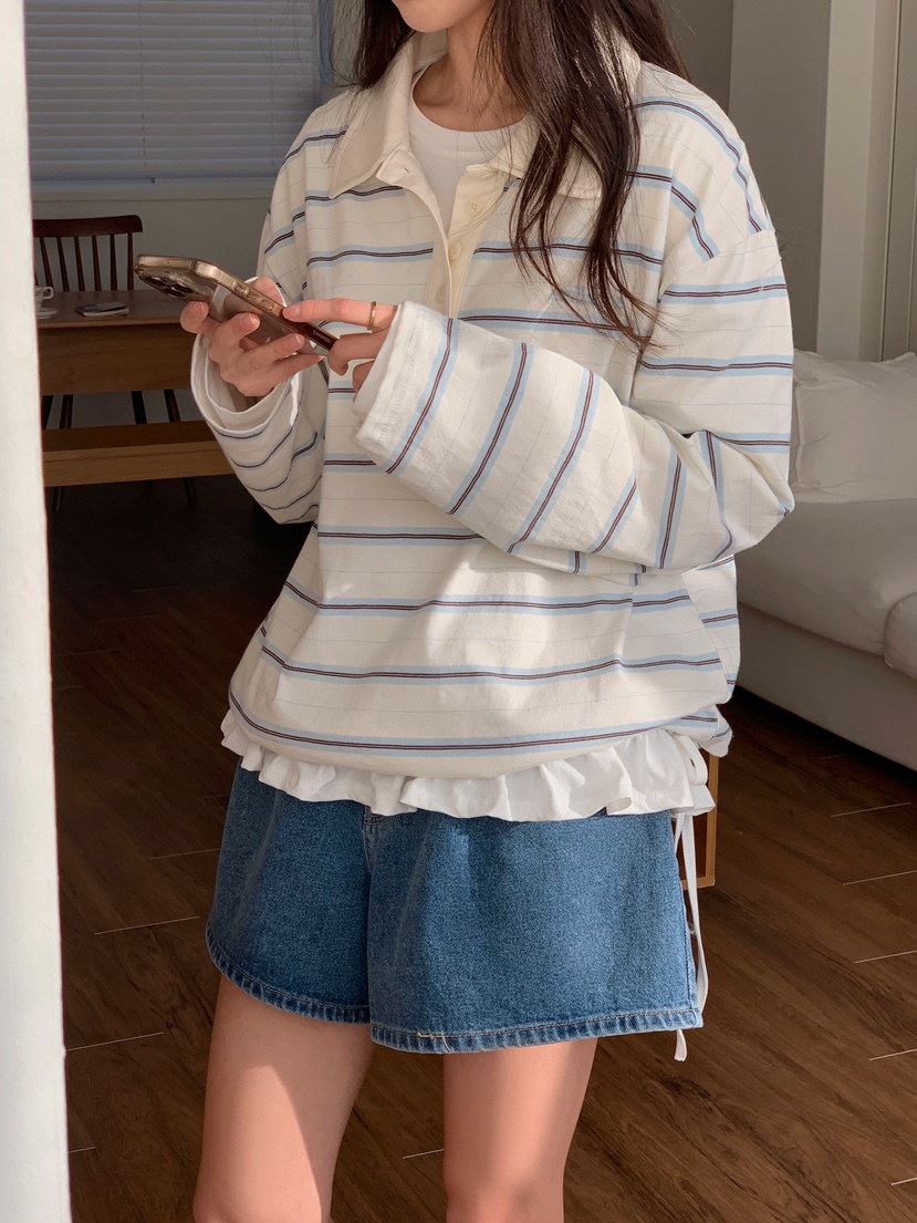 FORMSTUDIO韓國代購女裝新款熱賣人氣時尚真品休閑長袖T恤FORMSTUDIO長袖T恤