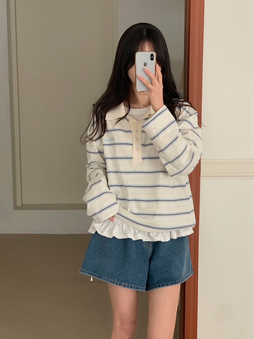 FORMSTUDIO韓國代購女裝新款熱賣人氣時尚真品休閑長袖T恤FORMSTUDIO長袖T恤