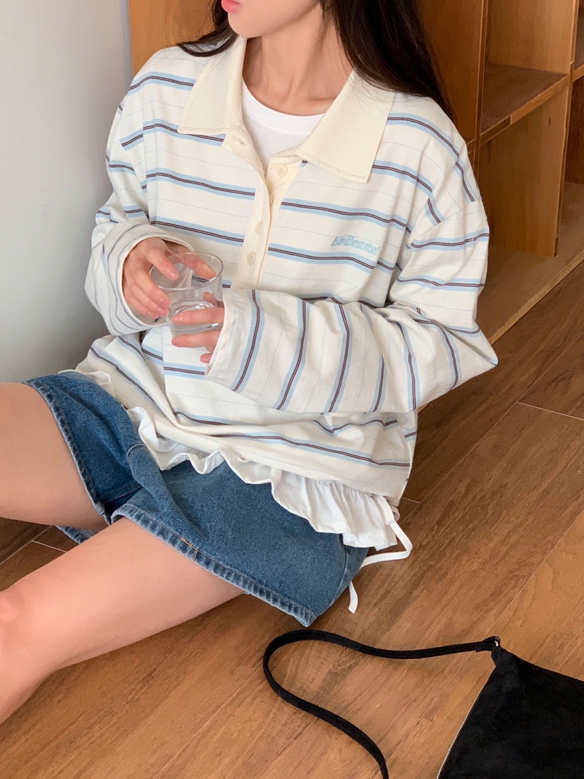 FORMSTUDIO韓國代購女裝新款熱賣人氣時尚真品休閑長袖T恤FORMSTUDIO長袖T恤