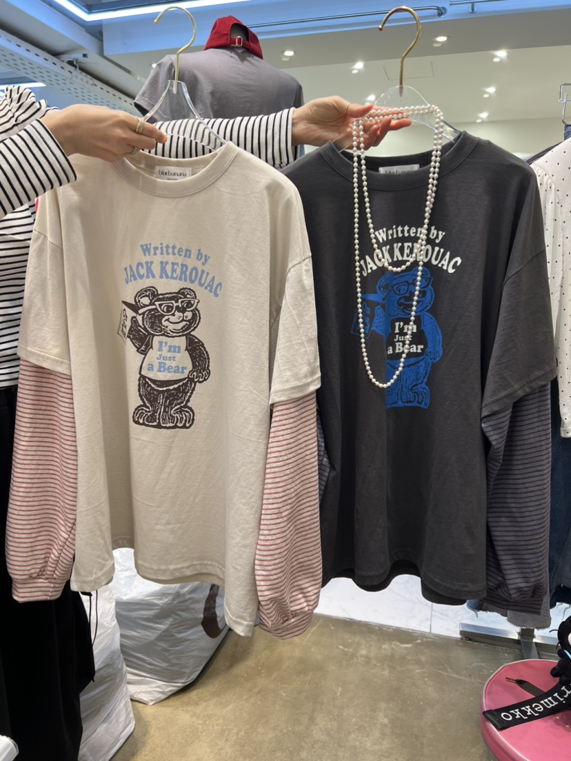 BLUE BANANA東大門實拍女士新款推薦長袖T恤不含項鏈假兩件BLUE BANANA長袖T恤