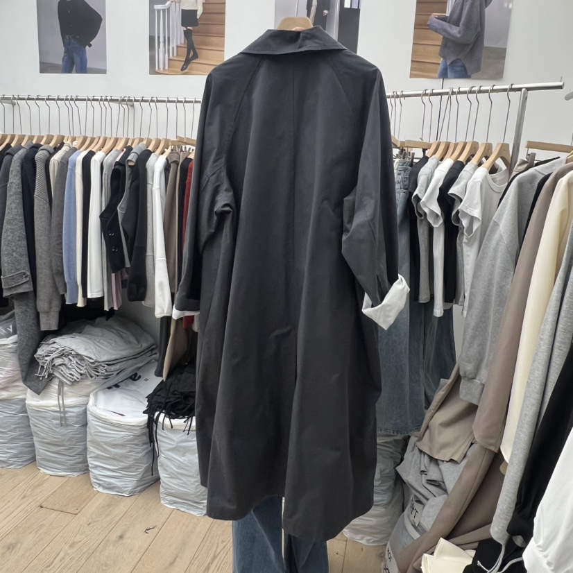 MOI-A東大門代購女裝新品推薦真品26春夏時尚長款風衣棉MOI-A長款風衣