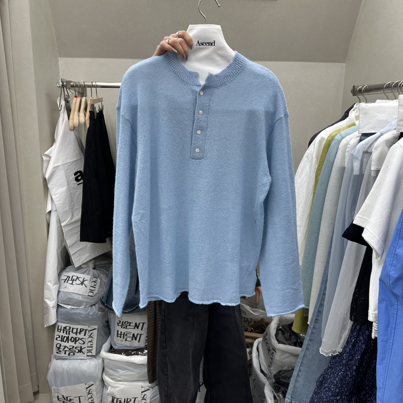 ASCEND東大門代購女裝新款人氣26春夏熱賣時尚針織衫紐扣ASCEND針織衫圖色2