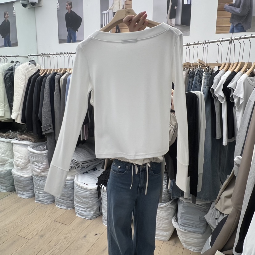 MOI-A韓國直郵女士新款熱賣職業26春夏休閑真品長袖T恤修身MOI-A長袖T恤