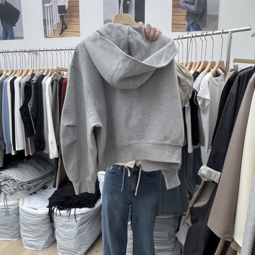 MOI-A韓國代購女裝新品推薦真品休閑時尚夾克連帽拉鏈衫MOI-A夾克