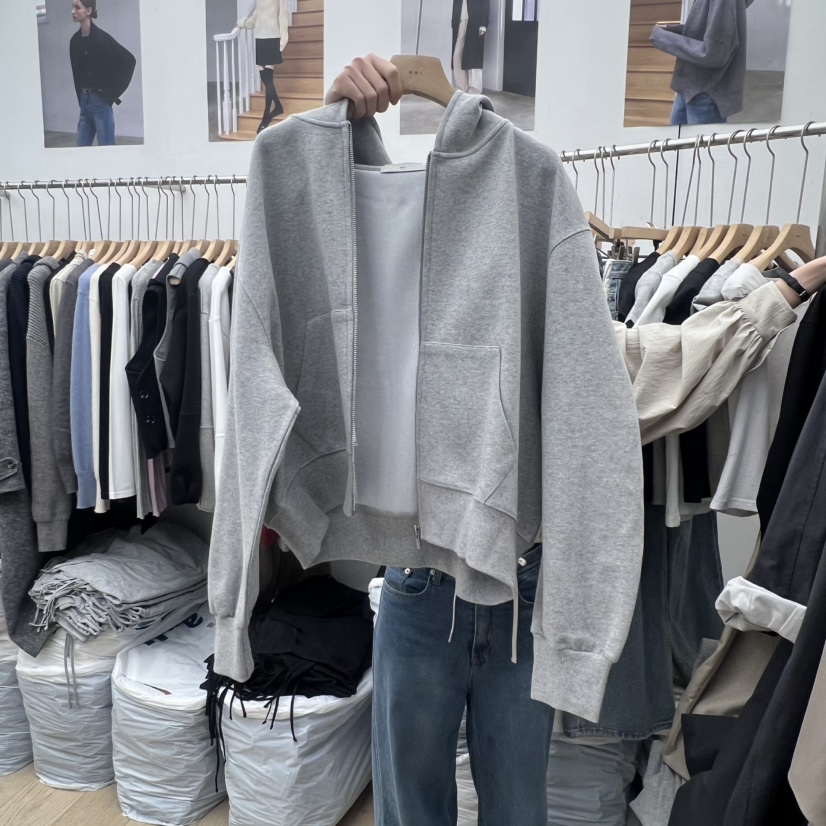 MOI-A韓國代購女裝新品推薦真品休閑時尚夾克連帽拉鏈衫MOI-A夾克圖色1