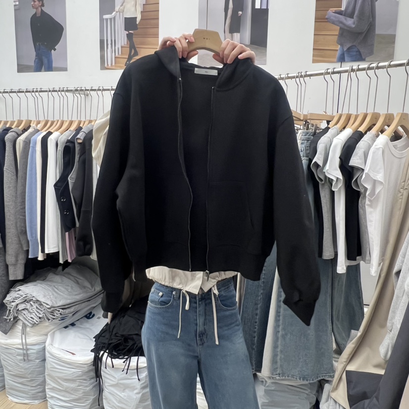 MOI-A韓國代購女裝新品推薦真品休閑時尚夾克連帽拉鏈衫MOI-A夾克圖色2