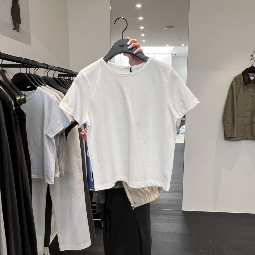 OBJECT東大門實拍女士新款推薦熱賣休閑職業26春夏T恤棉質OBJECTT恤圖色1