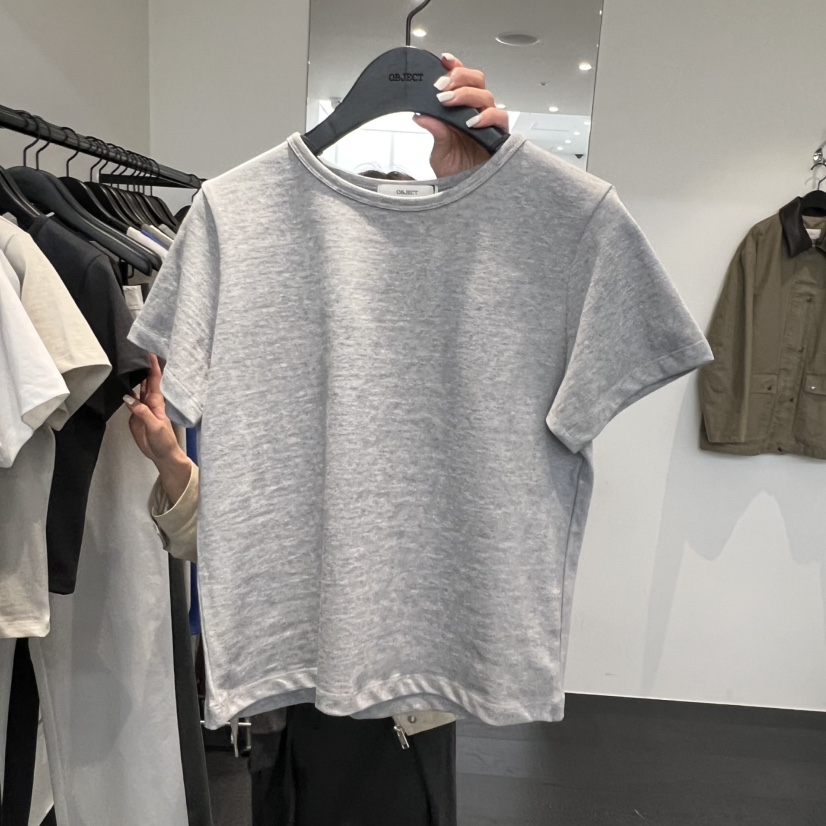 OBJECT東大門實拍女士新款推薦熱賣休閑職業26春夏T恤棉質OBJECTT恤圖色2