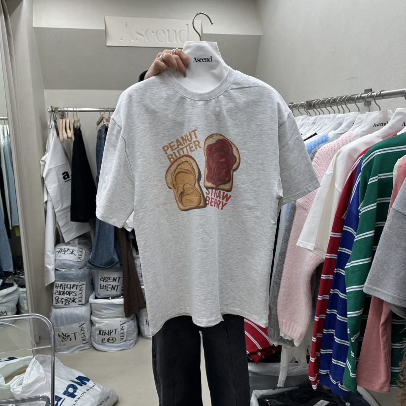 ASCEND韓國代購女士新品真品26春夏職業推薦人氣休閑時尚T恤ASCENDT恤圖色1灰白色