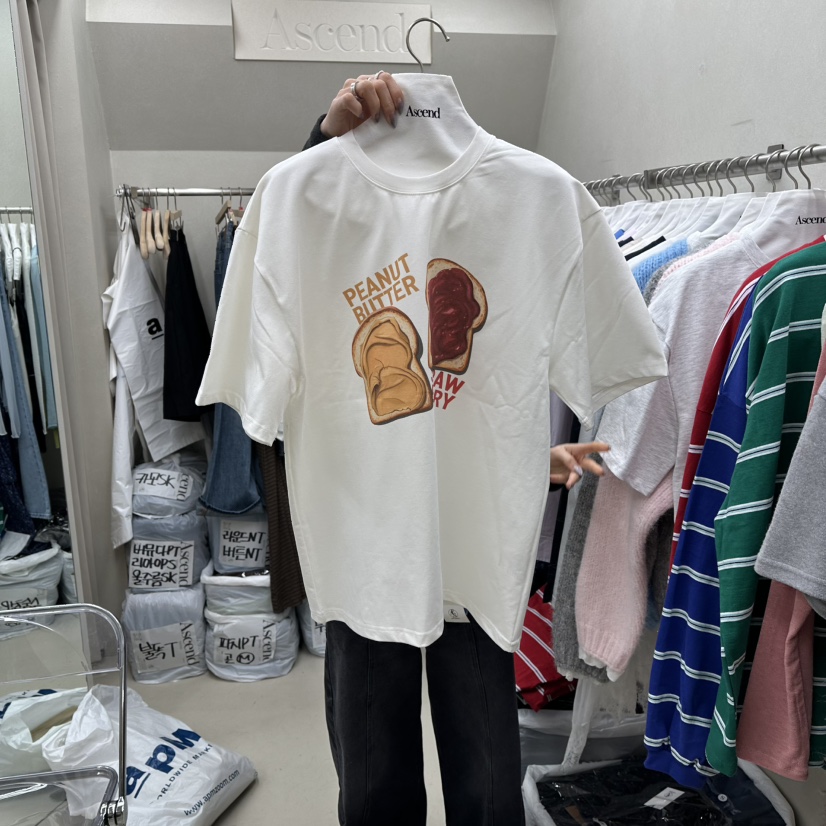 ASCEND韓國代購女士新品真品26春夏職業推薦人氣休閑時尚T恤ASCENDT恤圖色2白色