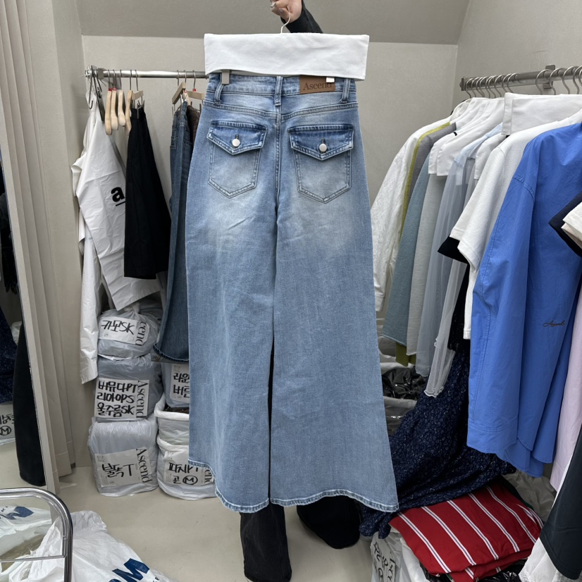 ASCEND韓國直郵女士新款推薦真品人氣時尚休閑牛仔褲喇叭ASCEND牛仔褲