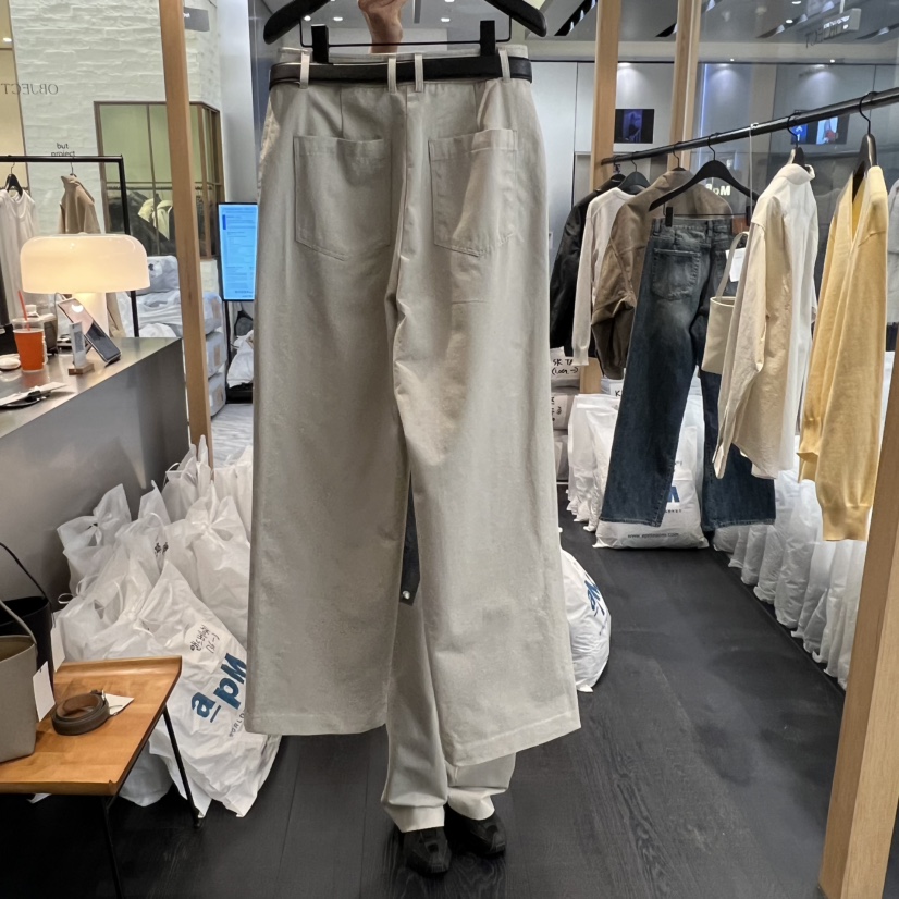 OBJECT韓國代購女士新款職業真品休閑褲不含腰帶斜紋棉布OBJECT休閑褲