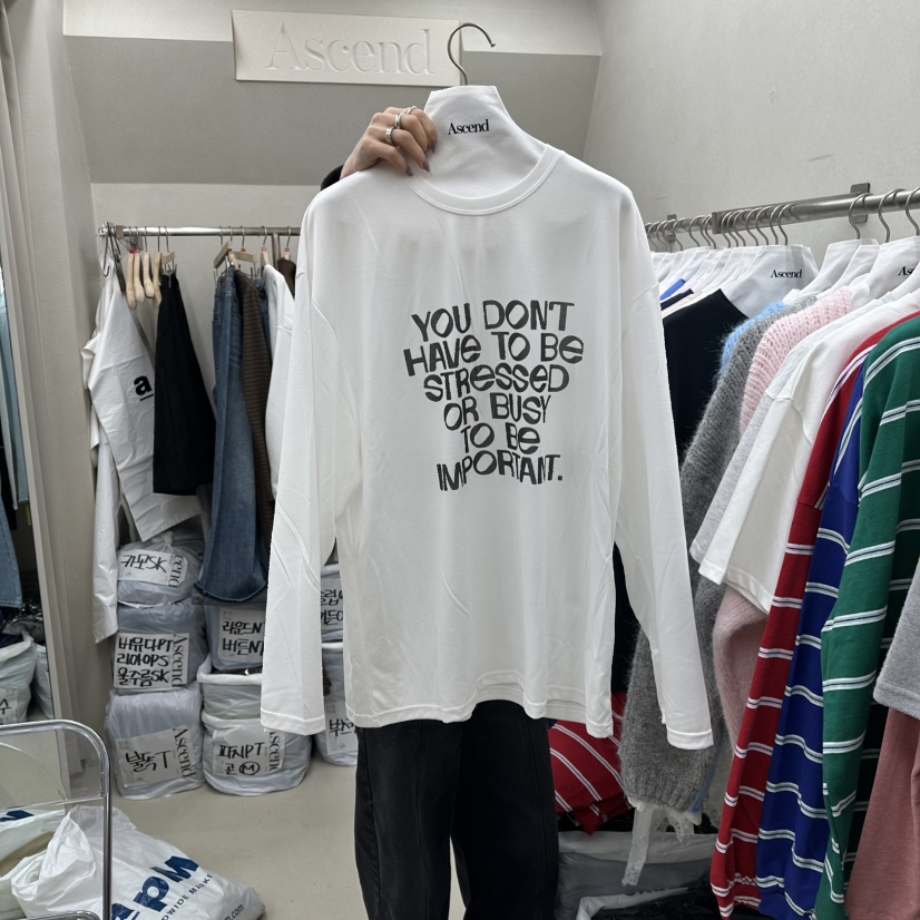 ASCEND韓國直郵女裝新款人氣推薦時尚職業休閑26春夏長袖T恤ASCEND長袖T恤圖色1