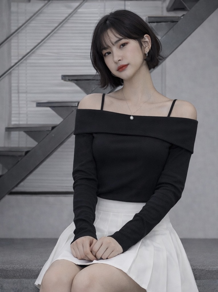 RED-J-레드.J-T東大門直郵女士新品熱賣針織衫不對稱露肩RED-J針織衫