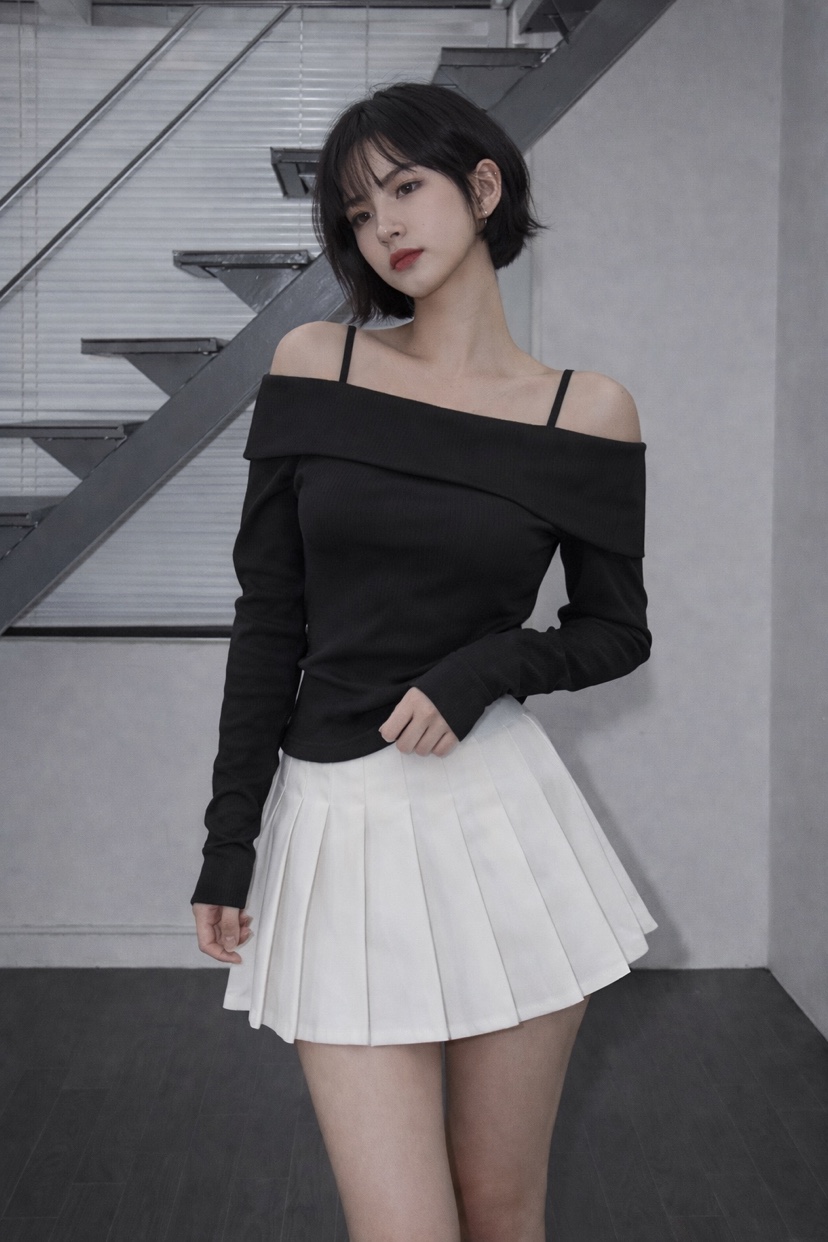 RED-J-레드.J-T東大門直郵女士新品熱賣針織衫不對稱露肩RED-J針織衫圖色3