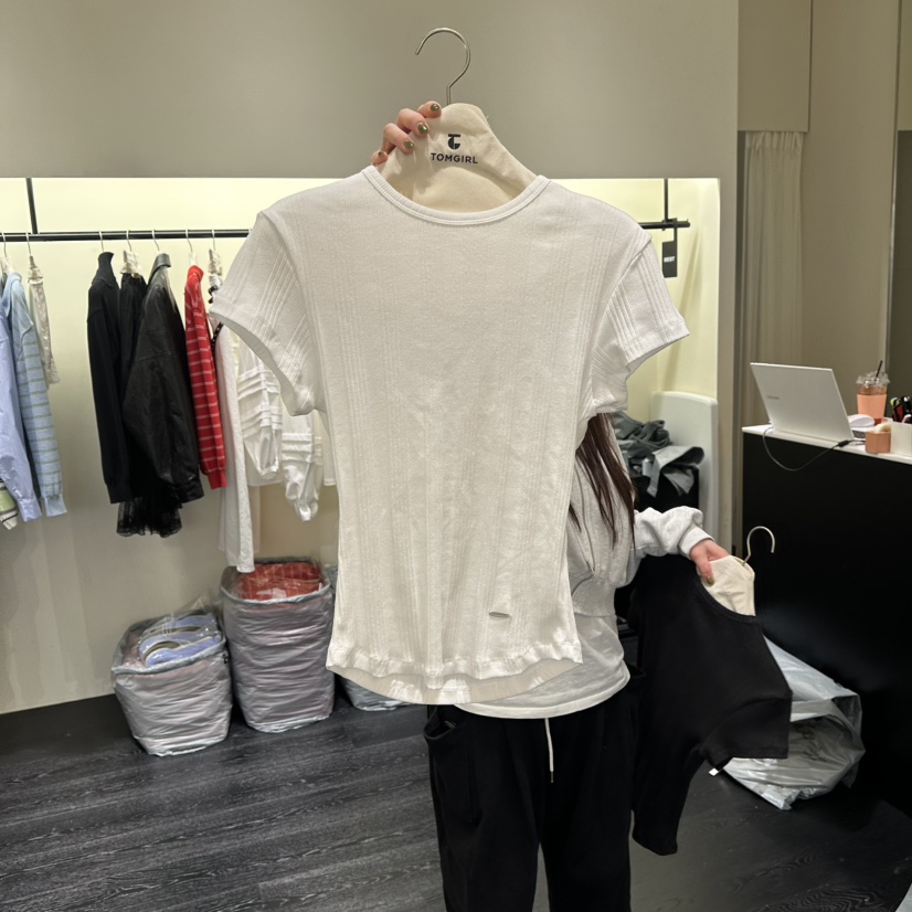 TOMGIRL韓國代購女士新品真品職業休閑推薦26春夏熱賣T恤TOMGIRLT恤圖色1