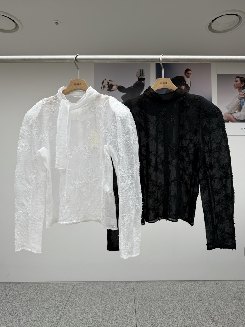 MADE-P韓國直郵女士新款時尚職業真品人氣26春夏襯衫蕾絲衫MADE-P襯衫/蕾絲衫