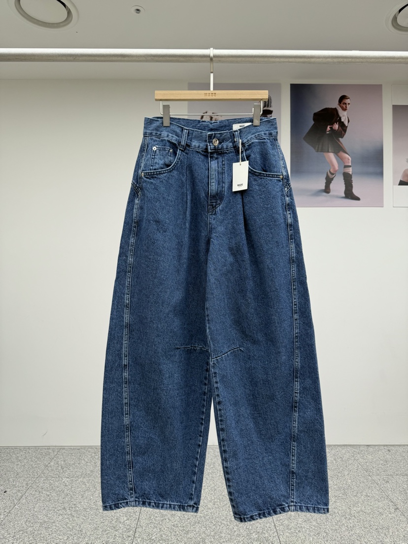 MADE-P東大門代購女裝新品推薦休閑26春夏真品職業牛仔褲MADE-P牛仔褲圖色1