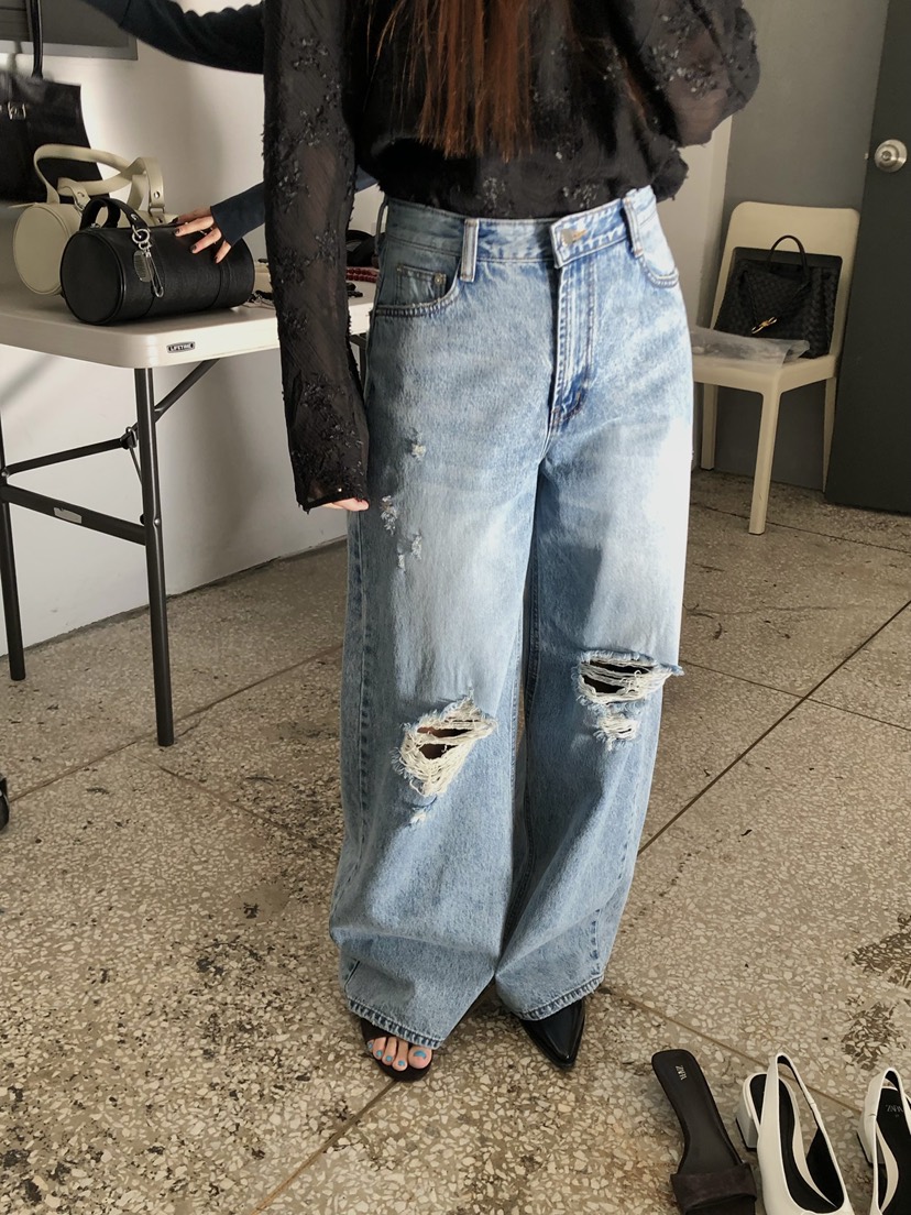 MADE-P東大門實拍女裝新款推薦真品時尚熱賣人氣26春夏牛仔褲MADE-P牛仔褲