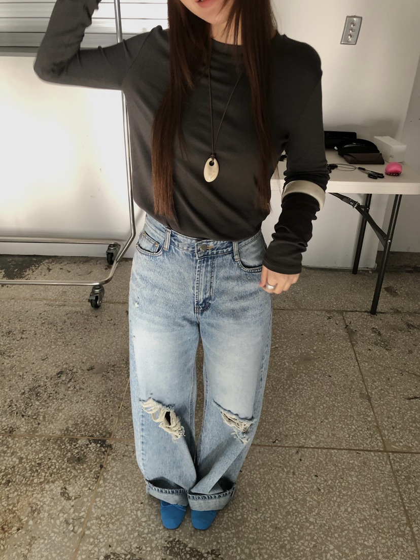 MADE-P東大門實拍女裝新款推薦真品時尚熱賣人氣26春夏牛仔褲MADE-P牛仔褲