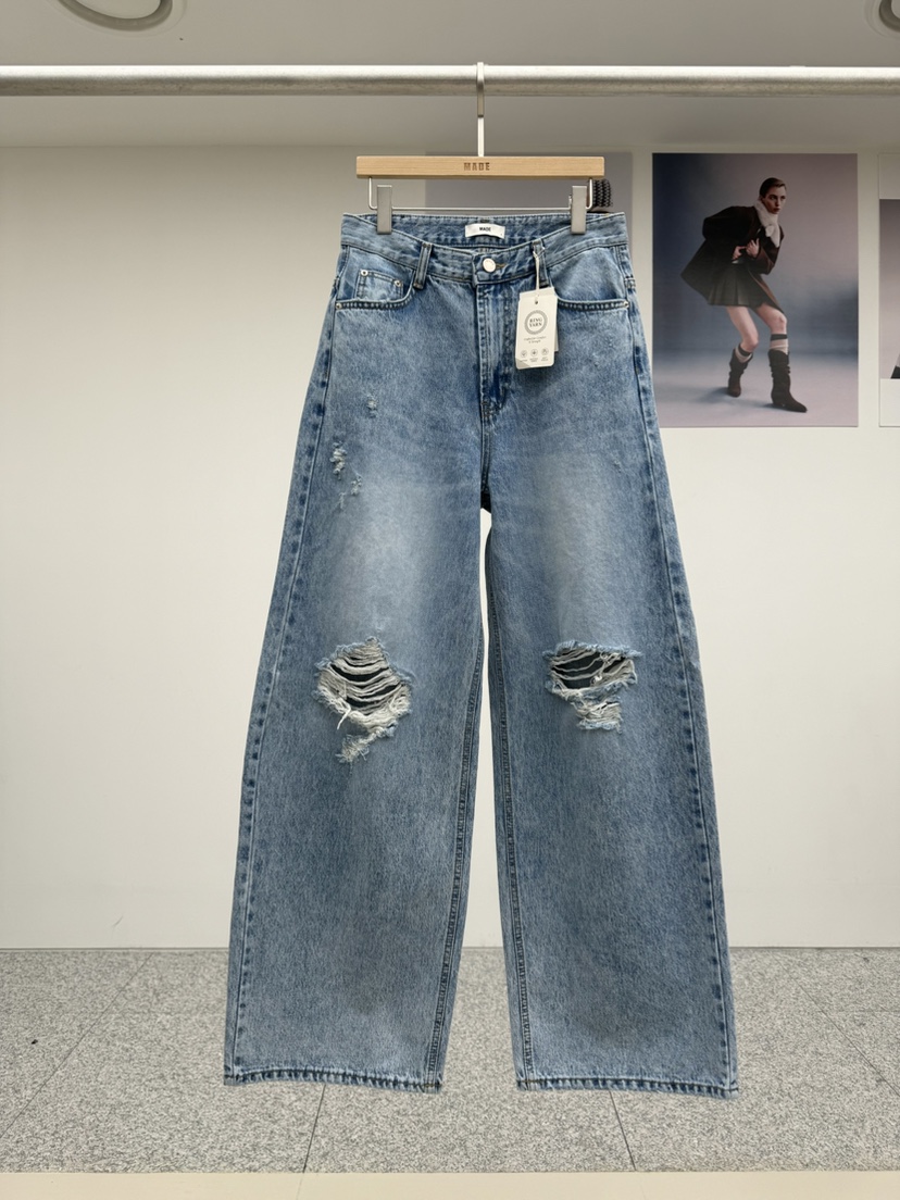 MADE-P東大門實拍女裝新款推薦真品時尚熱賣人氣26春夏牛仔褲MADE-P牛仔褲圖色1