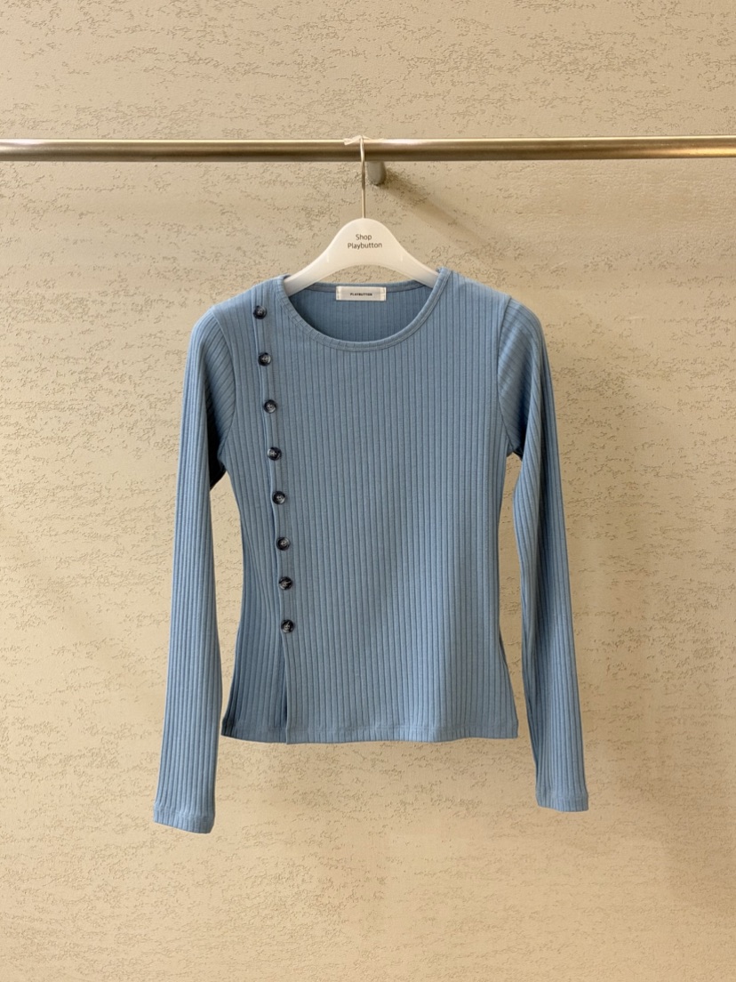 PLAYBUTTON-P韓國代購女裝新款人氣推薦職業休閑長袖T恤PLAYBUTTON長袖T恤圖色3