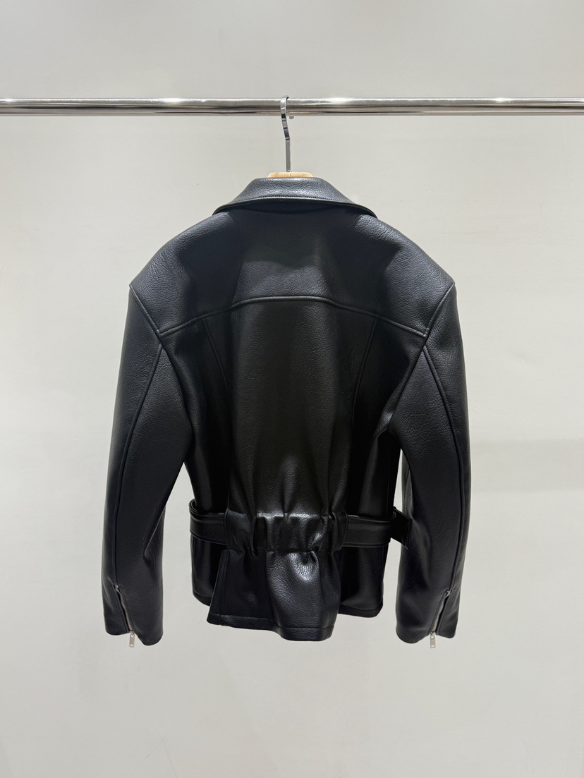 STAGE東大門直郵女士新款熱賣推薦職業時尚26春夏皮衣含腰帶STAGE皮衣