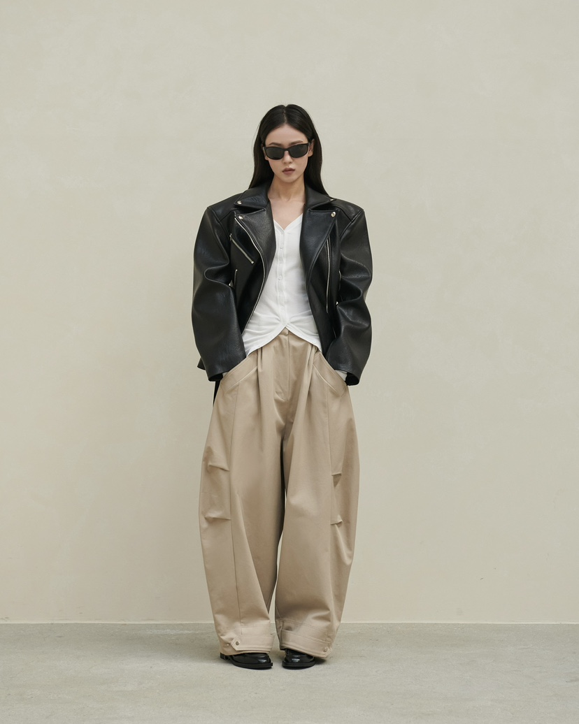 STAGE東大門直郵女士新款熱賣推薦職業時尚26春夏皮衣含腰帶STAGE皮衣