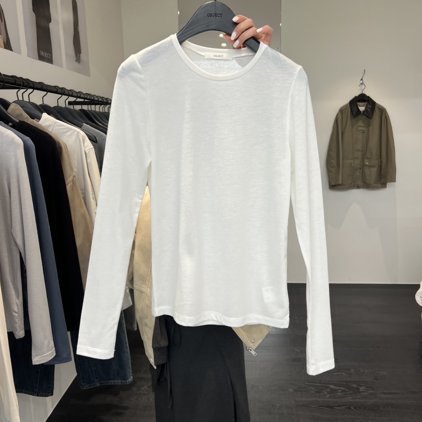 OBJECT東大門直郵女裝新款熱賣職業26春夏人氣真品長袖T恤OBJECT長袖T恤圖色1