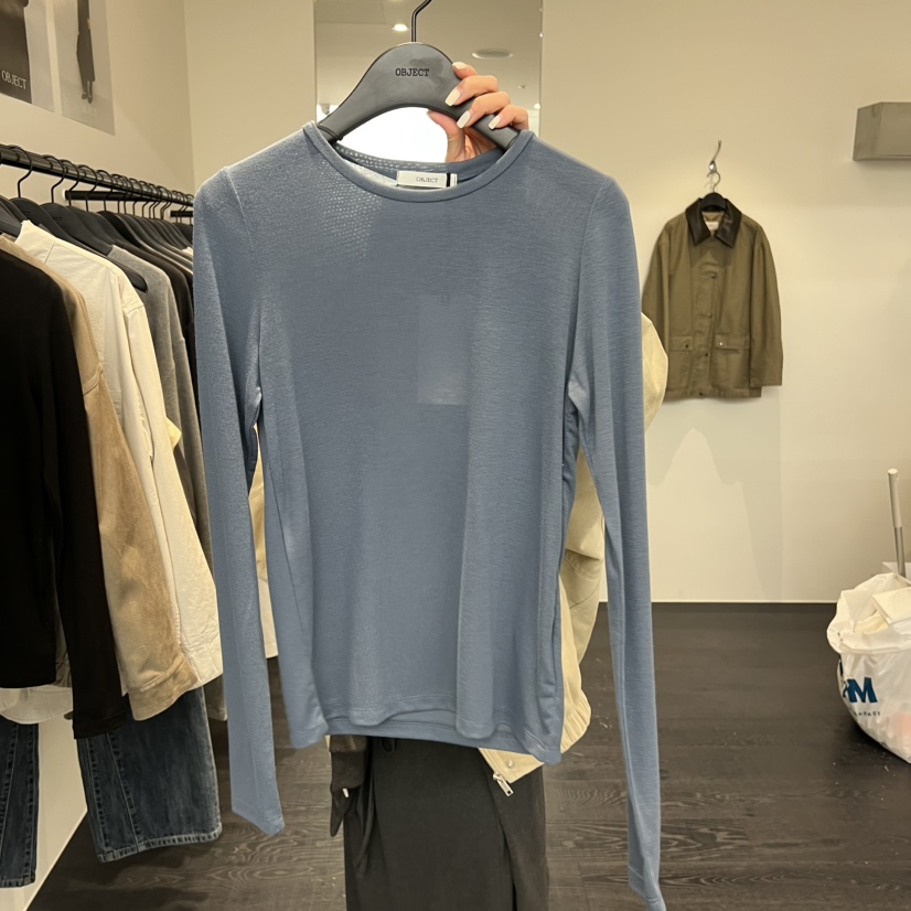 OBJECT東大門直郵女裝新款熱賣職業26春夏人氣真品長袖T恤OBJECT長袖T恤圖色5