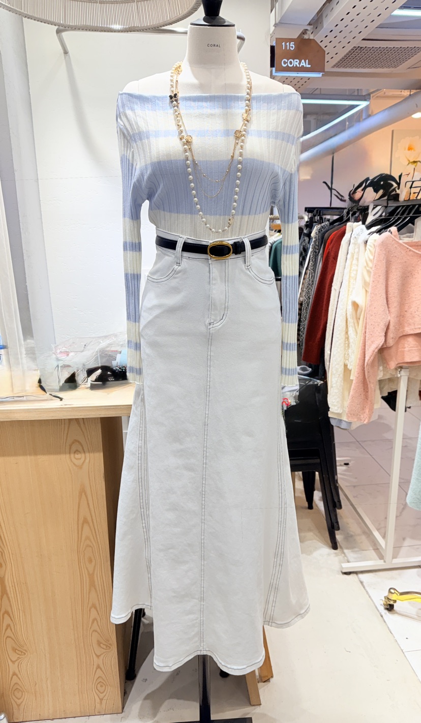 CORAL韓國代購女裝新款推薦26春夏人氣時尚休閑長裙不含腰帶CORAL長裙
