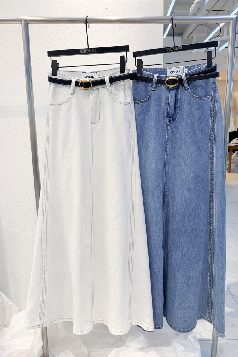 CORAL韓國代購女裝新款推薦26春夏人氣時尚休閑長裙不含腰帶CORAL長裙