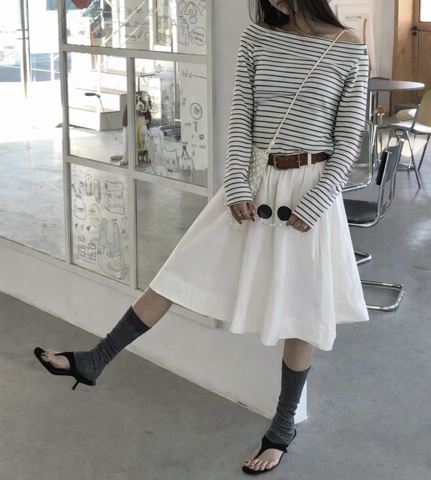 CORAL韓國代購女士新款熱賣時尚半身裙中短裙不含腰帶褶皺CORAL半身裙/中短裙