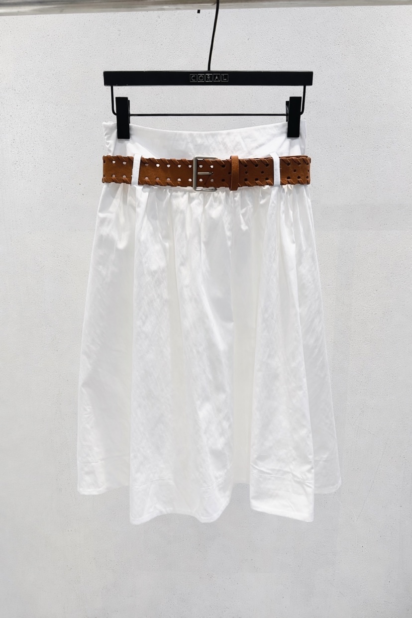 CORAL韓國代購女士新款熱賣時尚半身裙中短裙不含腰帶褶皺CORAL半身裙/中短裙圖色2