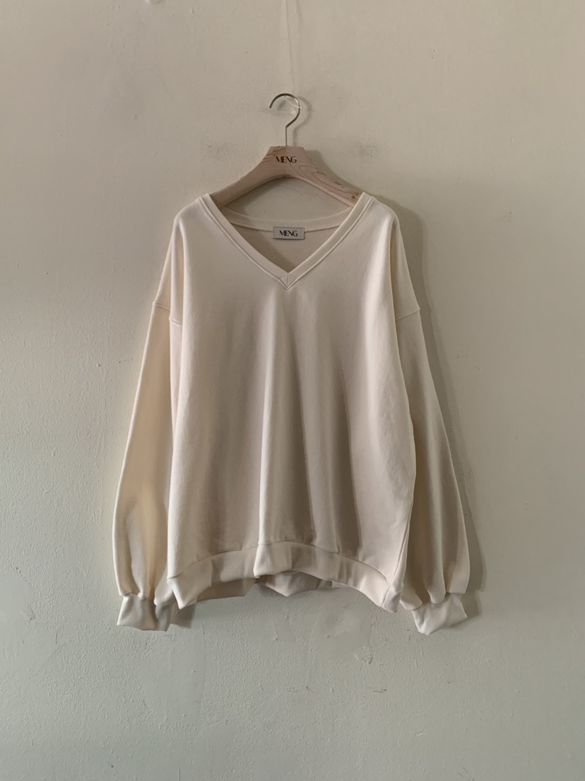 MENG韓國代購女士新款推薦時尚熱賣人氣真品職業休閑衛衣V領MENG衛衣圖色1