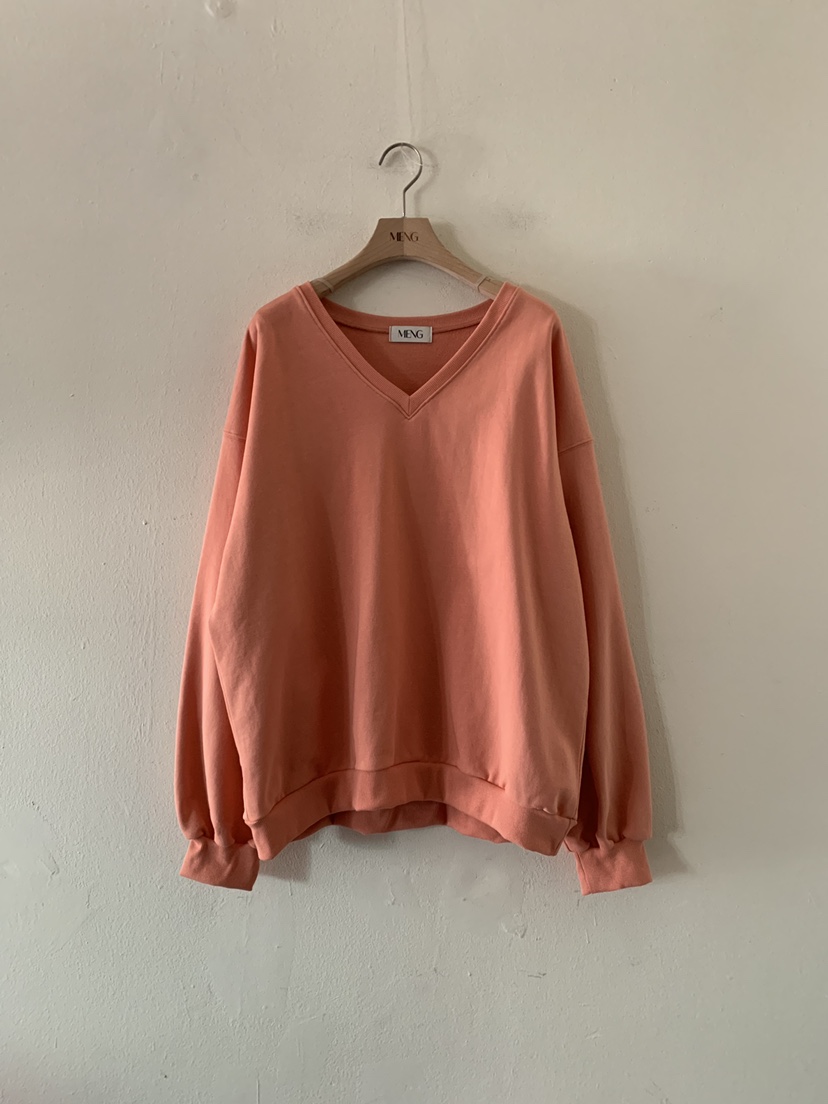 MENG韓國代購女士新款推薦時尚熱賣人氣真品職業休閑衛衣V領MENG衛衣圖色4