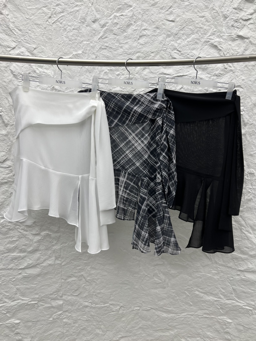 NOVUS韓國直郵女裝新款休閑熱賣半身裙中短裙不含腰帶雪紡NOVUS半身裙/中短裙