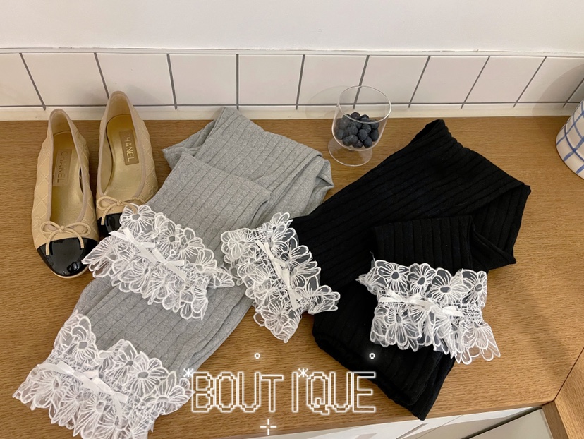 BOUTIQUE-L東大門直郵女士新款職業26春夏打底褲鯊魚褲蕾絲BOUTIQUE-L打底褲/鯊魚褲