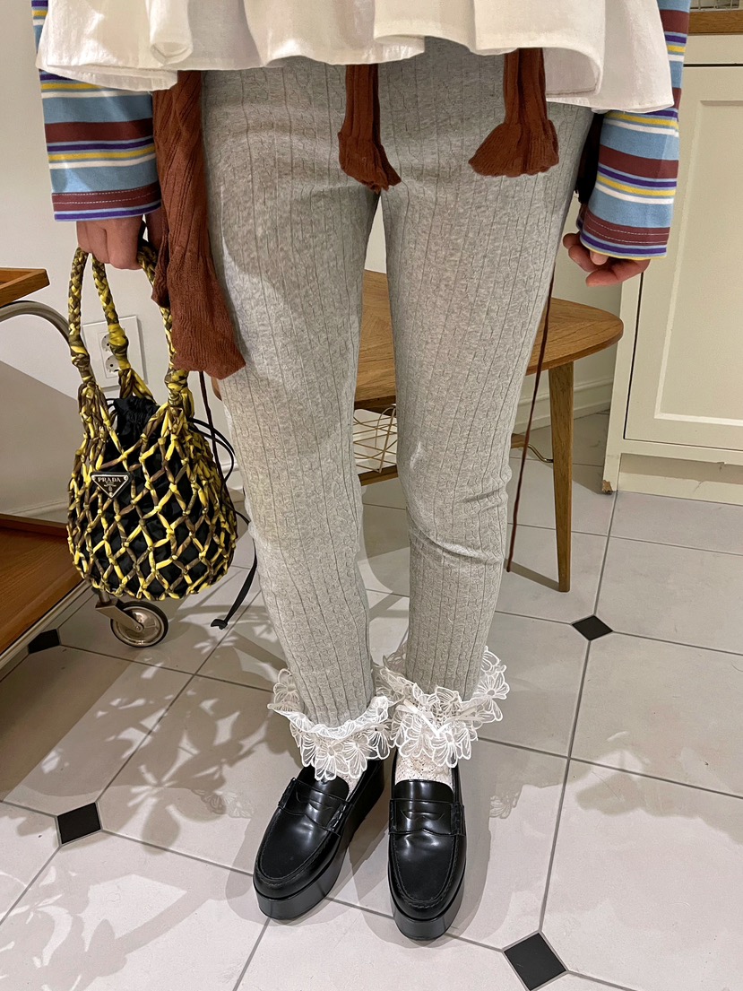 BOUTIQUE-L東大門直郵女士新款職業26春夏打底褲鯊魚褲蕾絲BOUTIQUE-L打底褲/鯊魚褲