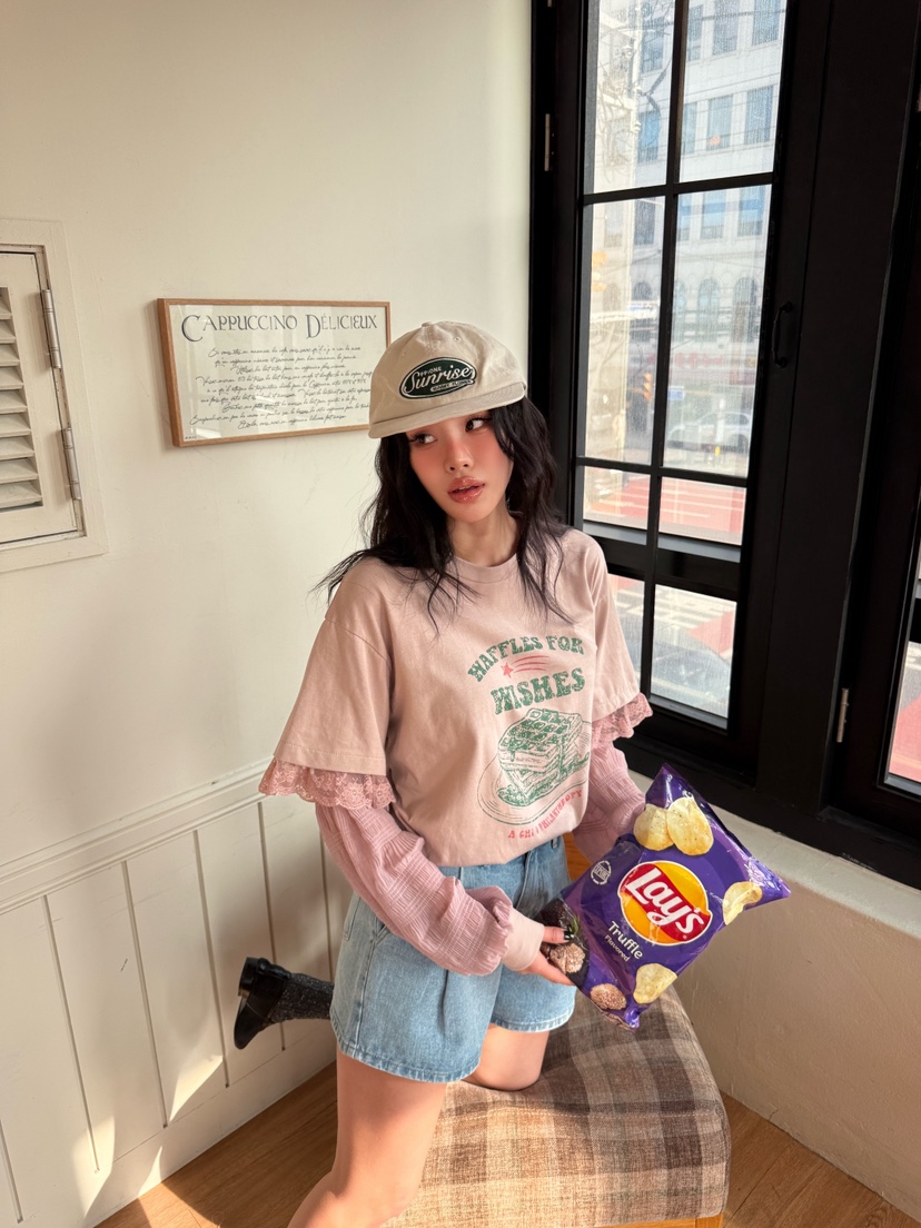 LOVABLE東大門直郵女士新款人氣時尚真品推薦休閑長袖T恤LOVABLE長袖T恤