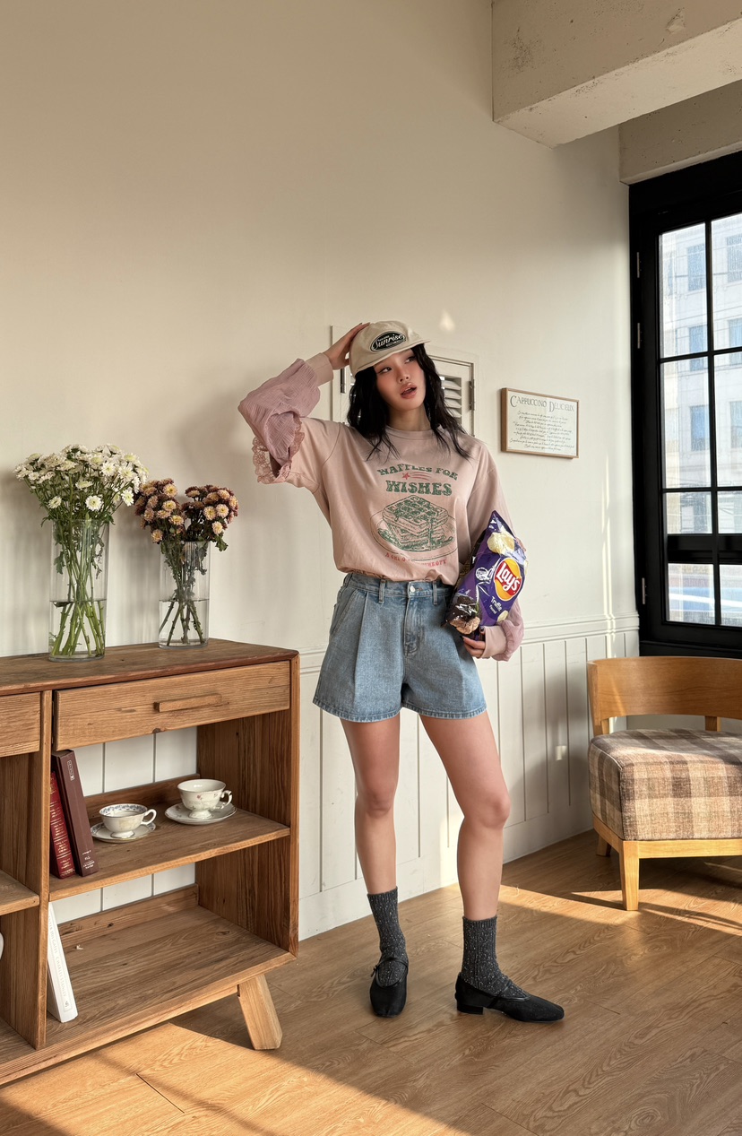 LOVABLE東大門直郵女士新款人氣時尚真品推薦休閑長袖T恤LOVABLE長袖T恤