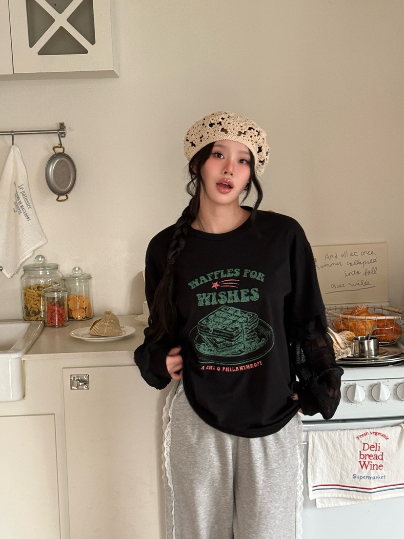 LOVABLE東大門直郵女士新款人氣時尚真品推薦休閑長袖T恤LOVABLE長袖T恤