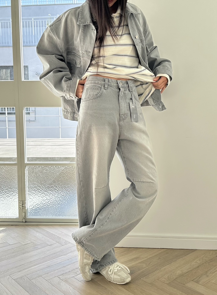 LE VASE韓國代購女裝新款職業休閑時尚熱賣推薦真品牛仔褲LE VASE牛仔褲