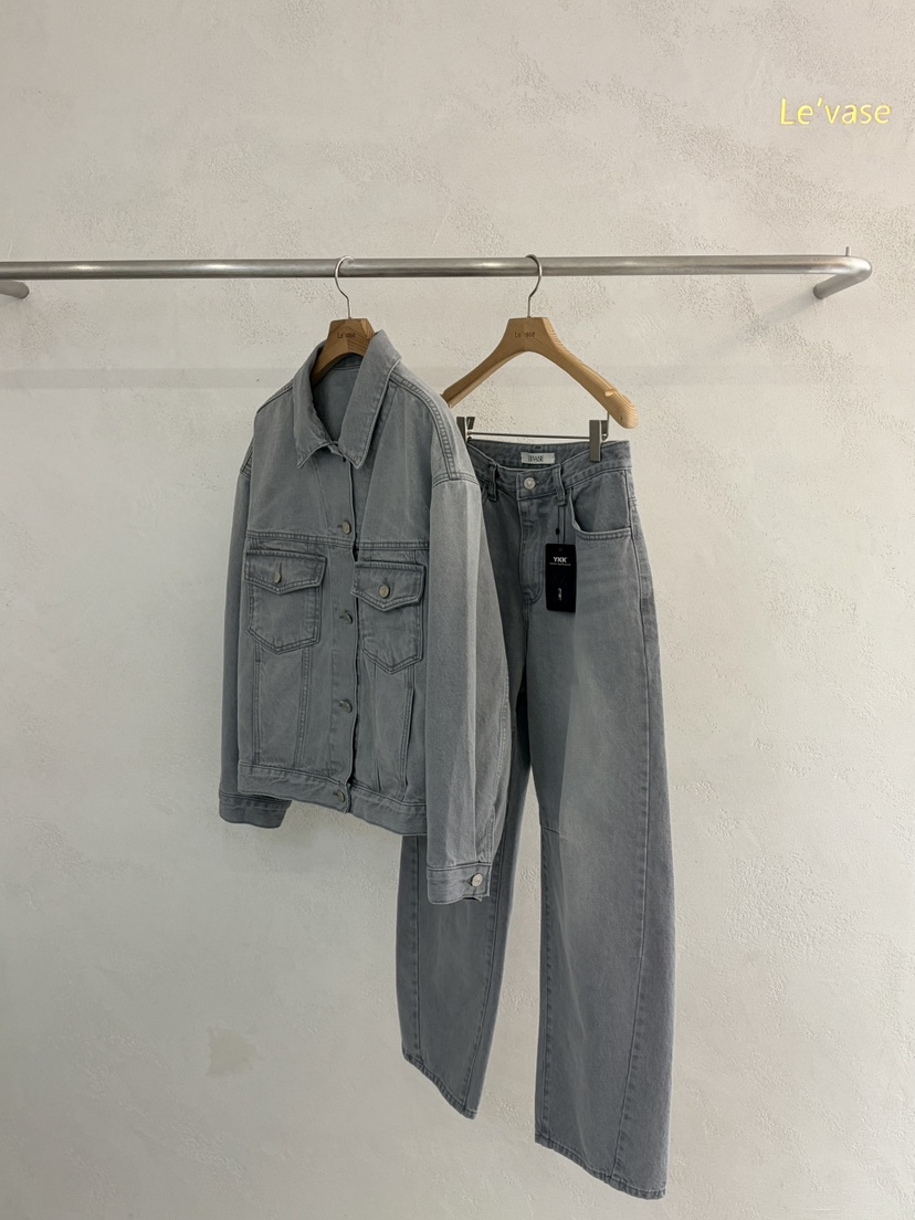 LE VASE韓國代購女裝新款職業休閑時尚熱賣推薦真品牛仔褲LE VASE牛仔褲