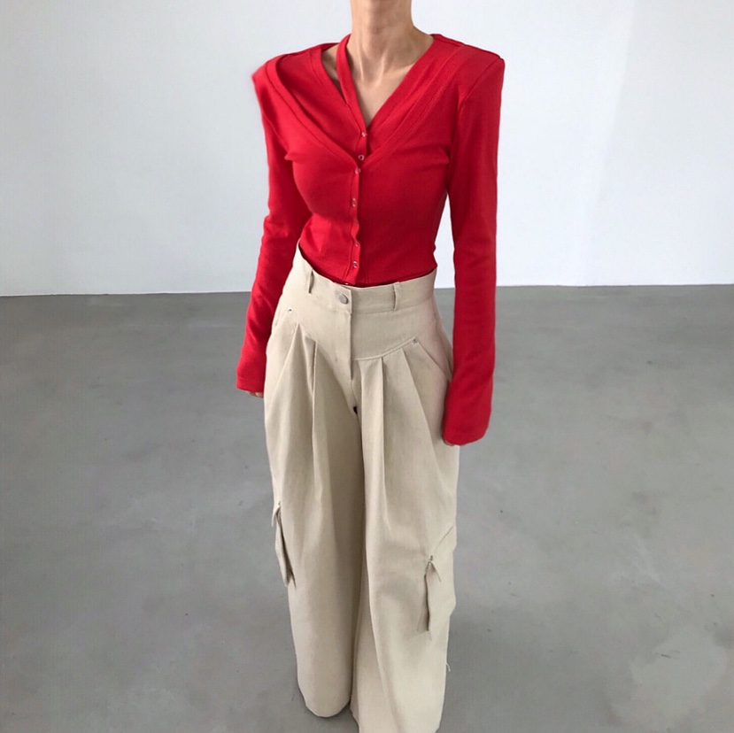 2TWO MOON東大門實拍女裝新款熱賣推薦職業長袖T恤雙層開衫2TWO MOON長袖T恤