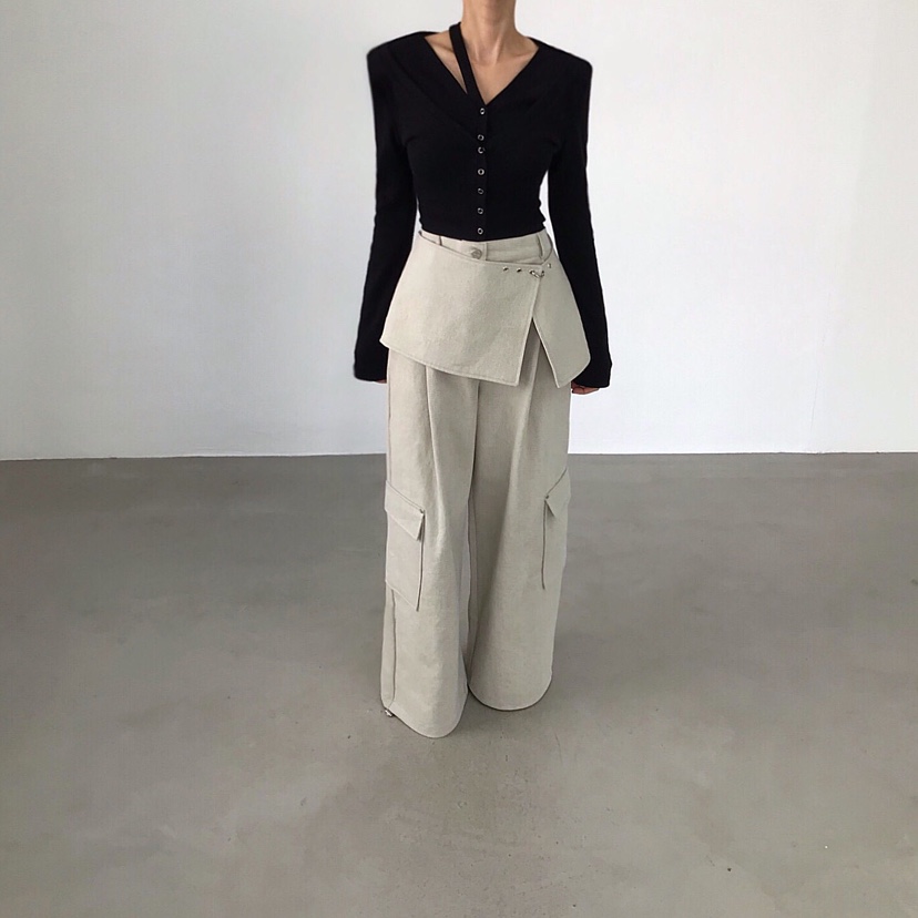 2TWO MOON東大門實拍女裝新款熱賣推薦職業長袖T恤雙層開衫2TWO MOON長袖T恤