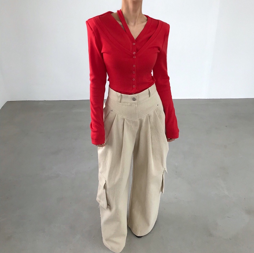 2TWO MOON東大門實拍女裝新款熱賣推薦職業長袖T恤雙層開衫2TWO MOON長袖T恤圖色1